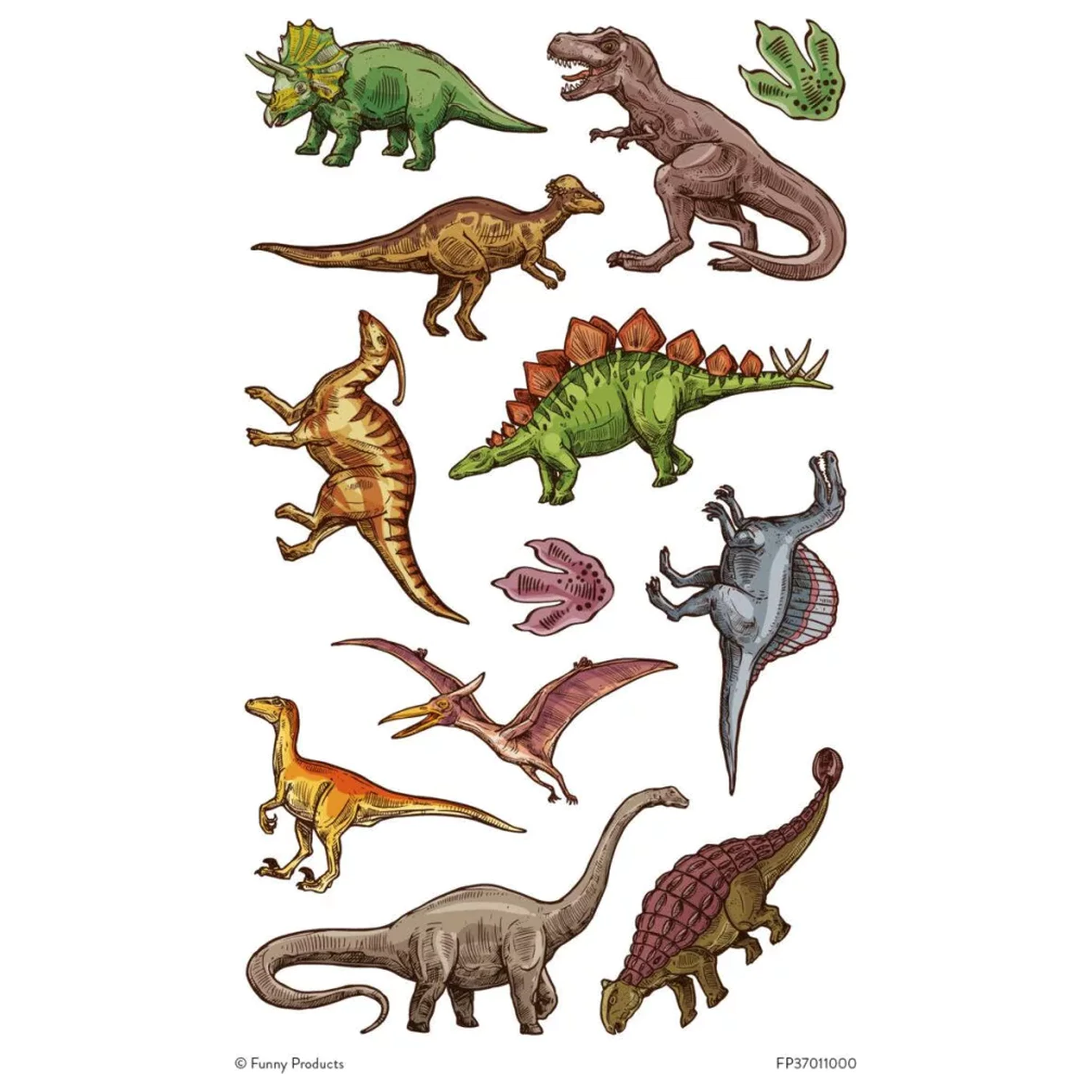 Dinosaur Legends tattoos 12-piece product photo