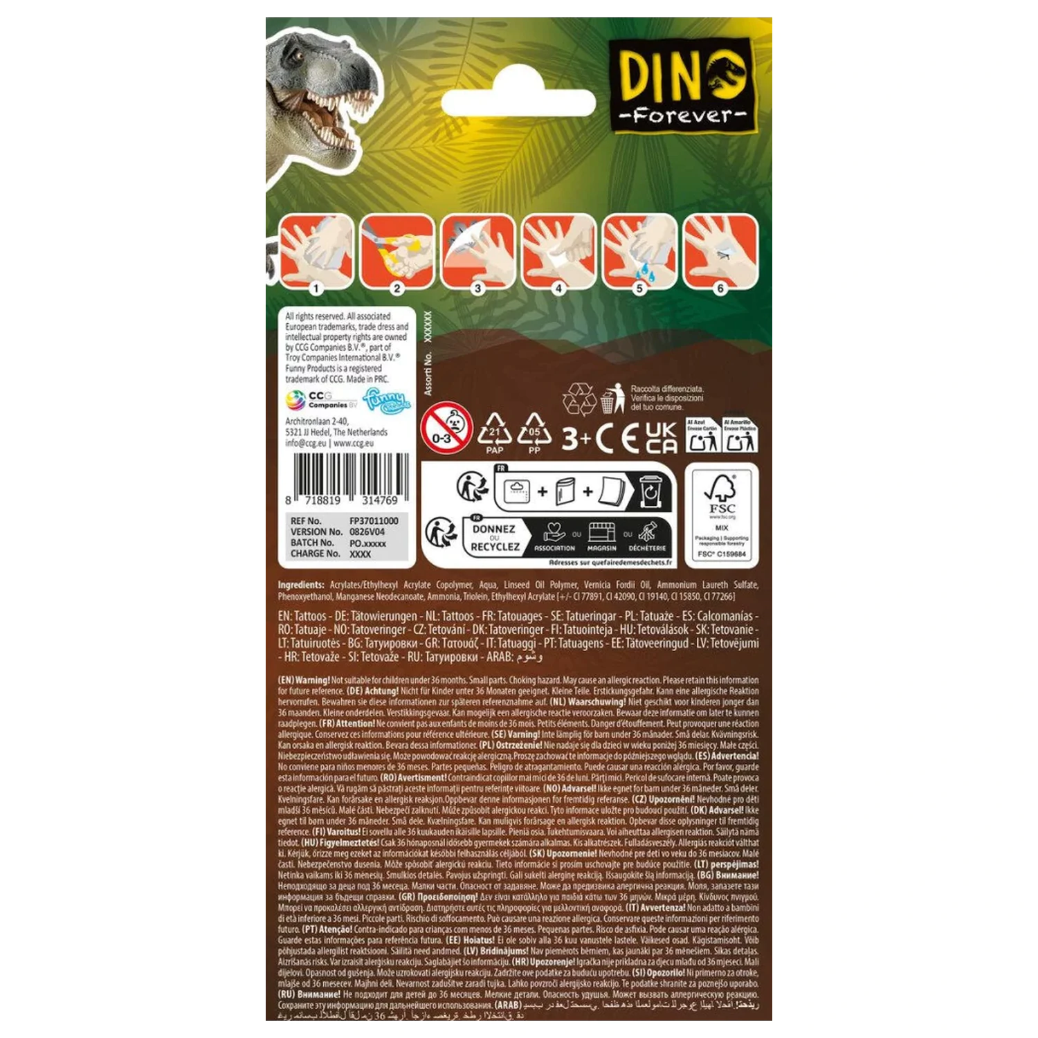 Dinosaur Legends tattoos 12-piece product photo