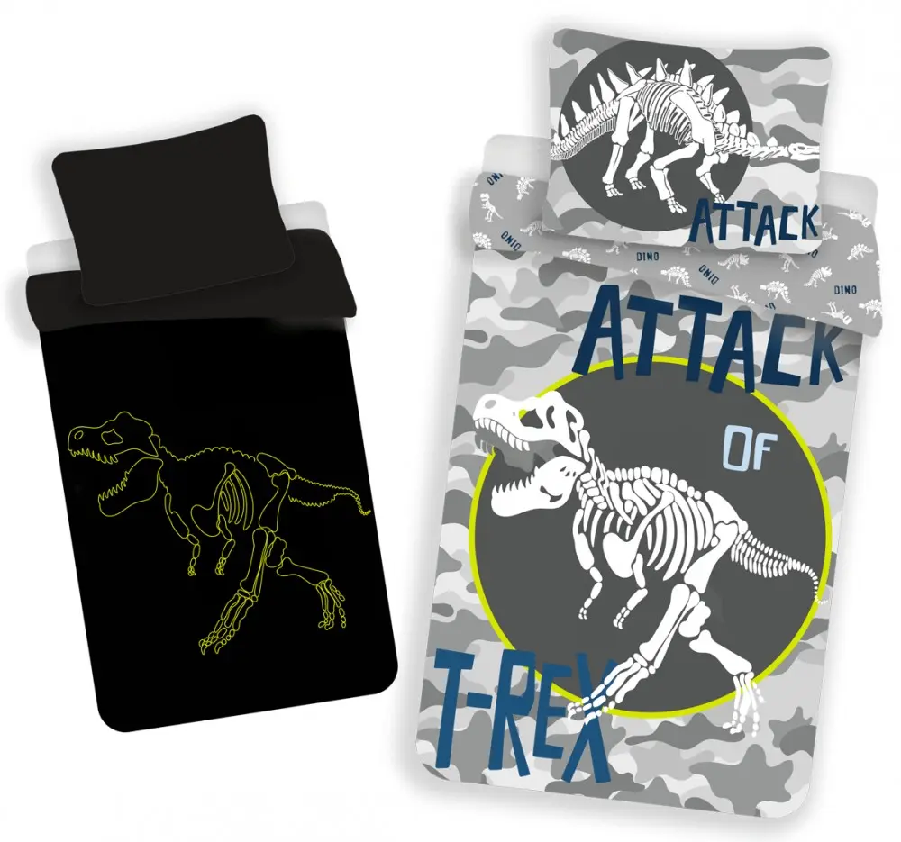 Dinosaur Glow in the Dark Duvet Cover 140x200cm, 70x90 cm product photo