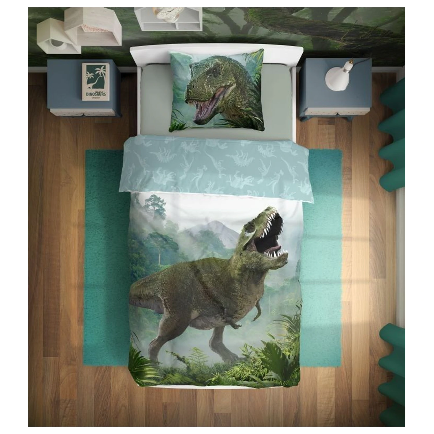 Dinosaur T-Rex Forest Duvet Cover product photo