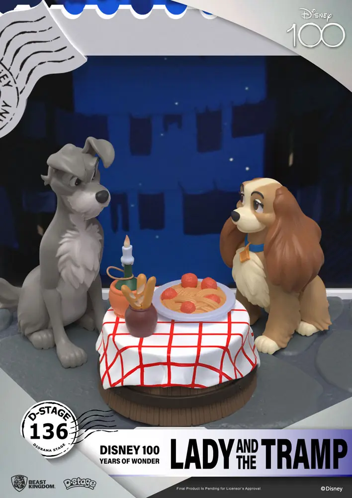 Disney 100th Anniversary D-Stage PVC Diorama Lady And The Tramp 12 cm termékfotó