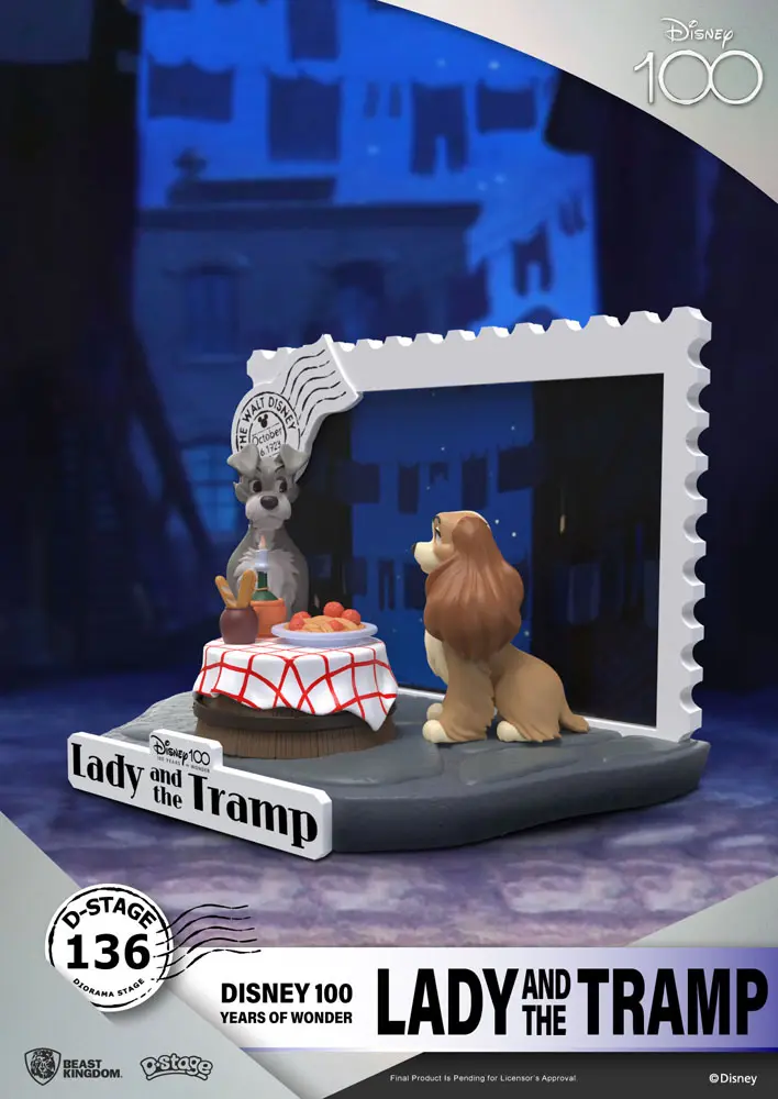 Disney 100th Anniversary D-Stage PVC Diorama Lady And The Tramp 12 cm termékfotó