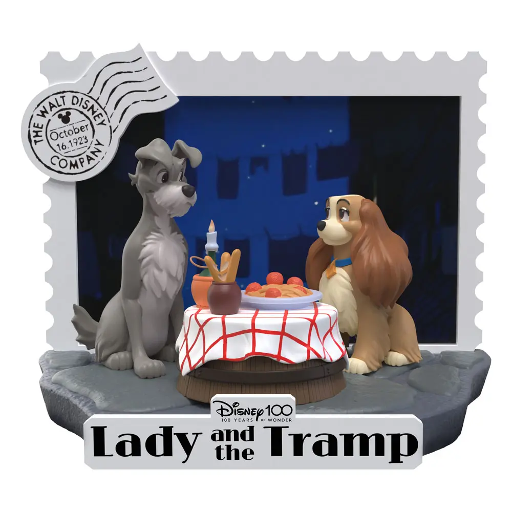 Disney 100th Anniversary D-Stage PVC Diorama Lady And The Tramp 12 cm termékfotó