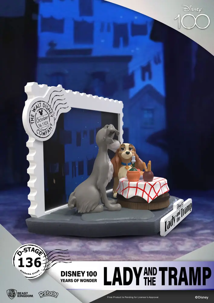 Disney 100th Anniversary D-Stage PVC Diorama Lady And The Tramp 12 cm termékfotó