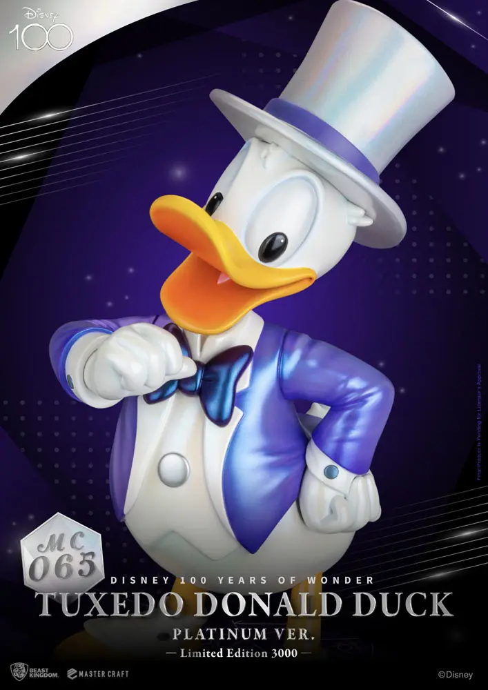 Disney 100th Master Craft Statue Tuxedo Donald Duck (Platinum Ver.) product photo