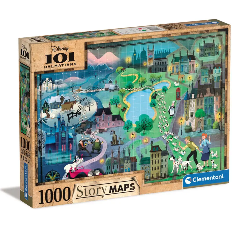 Disney Story Maps Jigsaw Puzzle 101 Dalmations (1000 pieces) termékfotó