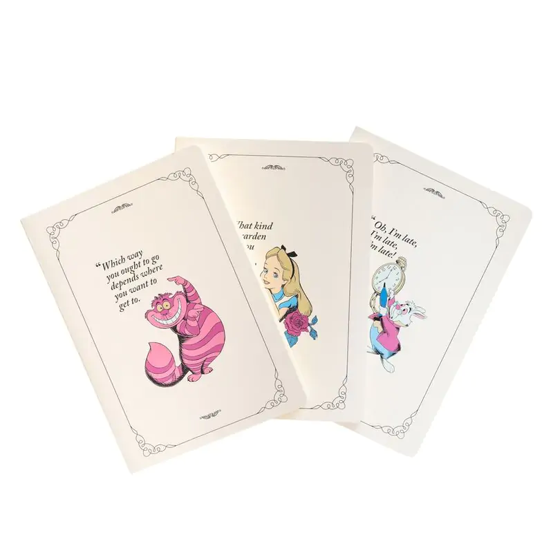 Disney Alice in Wonderland pack 3 A5 notebooks product photo