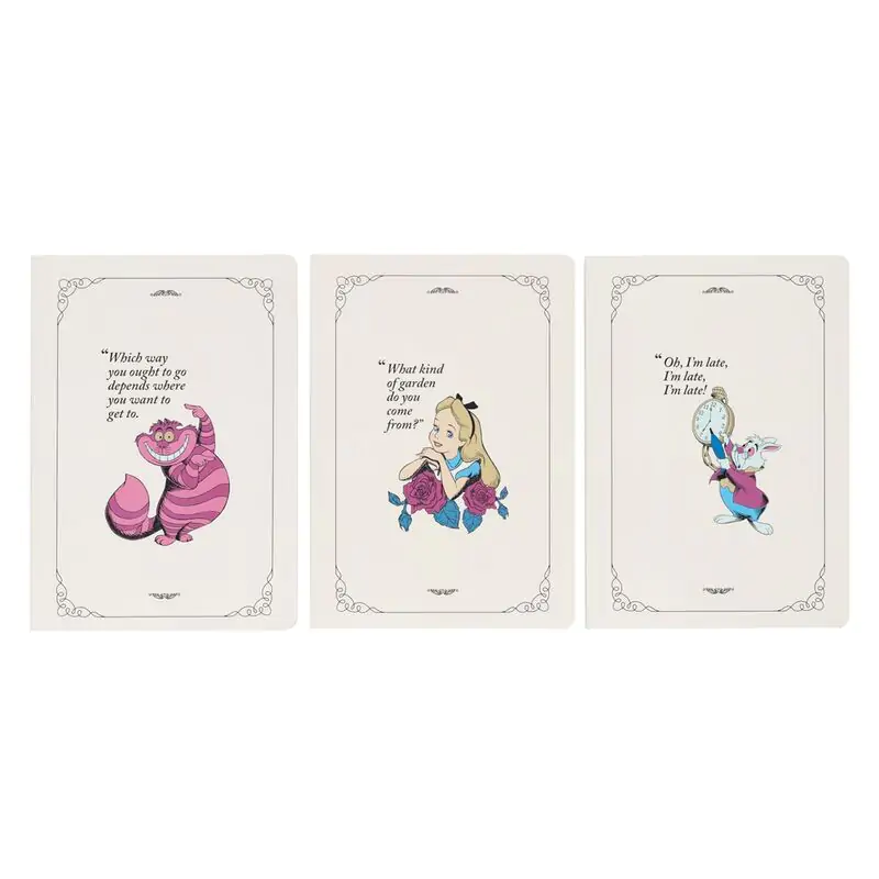 Disney Alice in Wonderland pack 3 A5 notebooks product photo