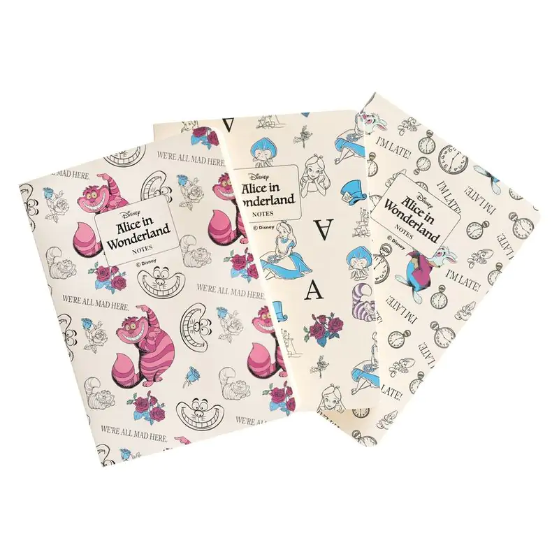 Disney Alice in Wonderland pack 3 A6 notebooks product photo