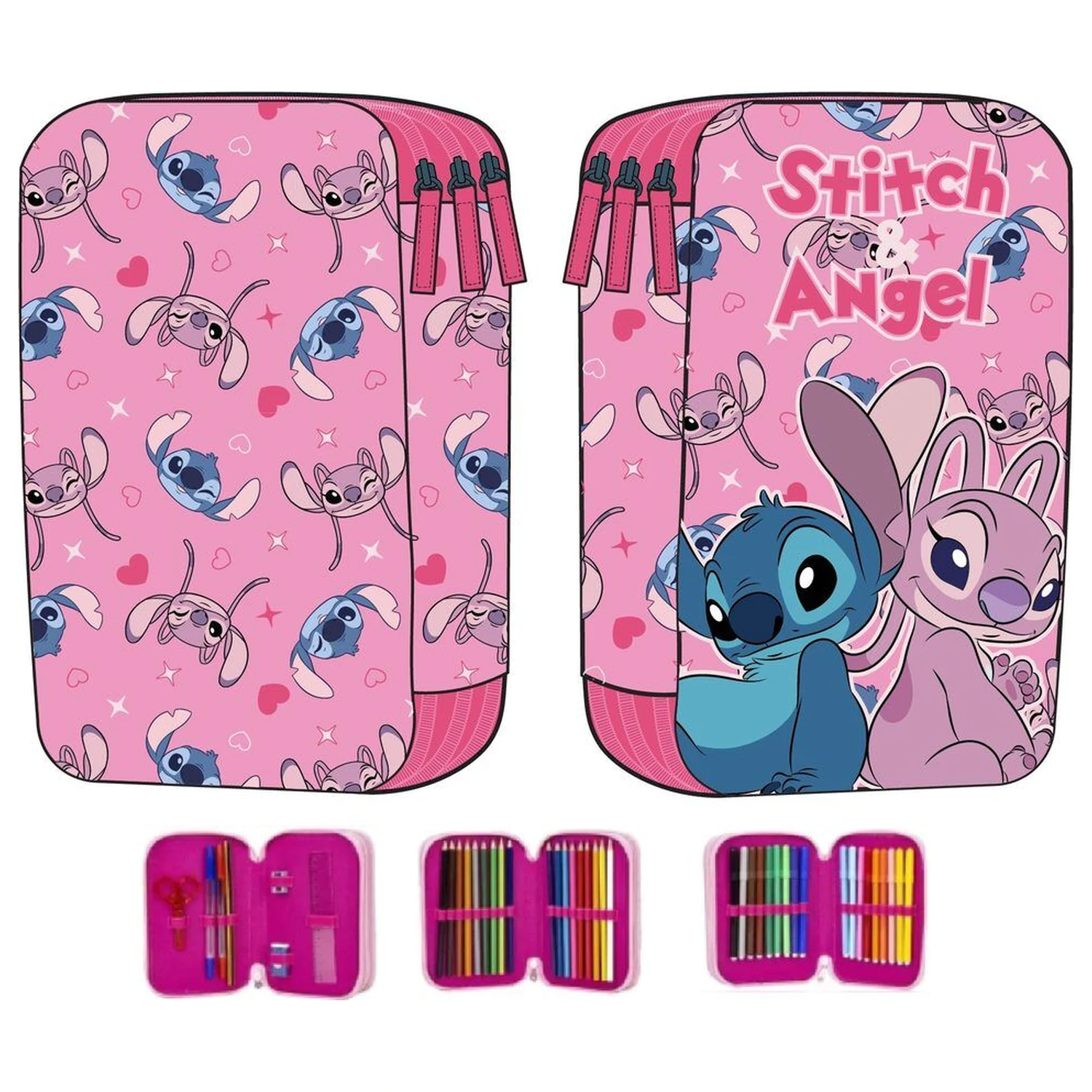 Disney Angel & Stitch triple pencil case product photo