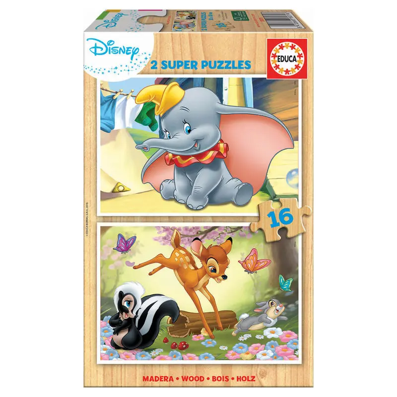 Disney Animals Dumbo + Bambi wooden puzzle 2x16pcs product photo
