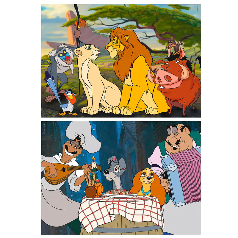 Disney Animals The Lion King + Lady and Trump puzzle 2x48pcs product photo