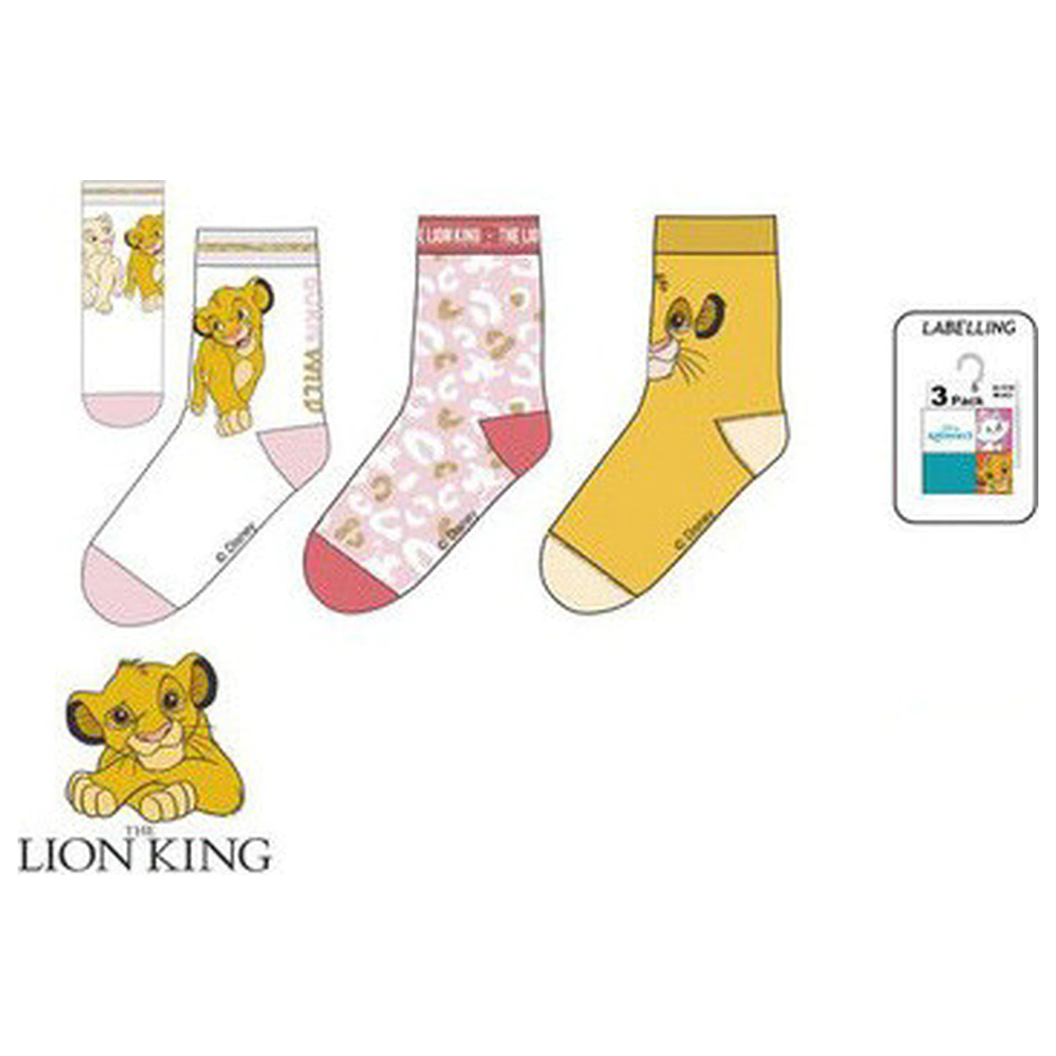Disney The Lion King Safari White children's socks 31/34 product photo