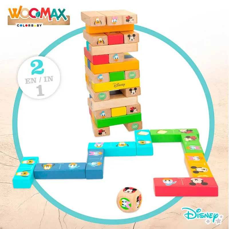 Disney blocks tower + domino wooden set product photo