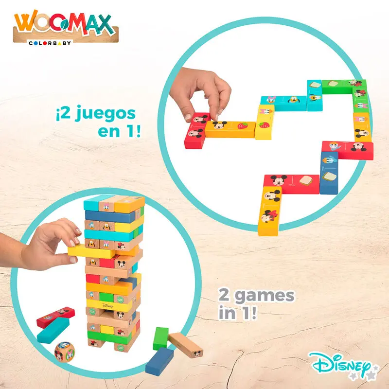 Disney blocks tower + domino wooden set product photo