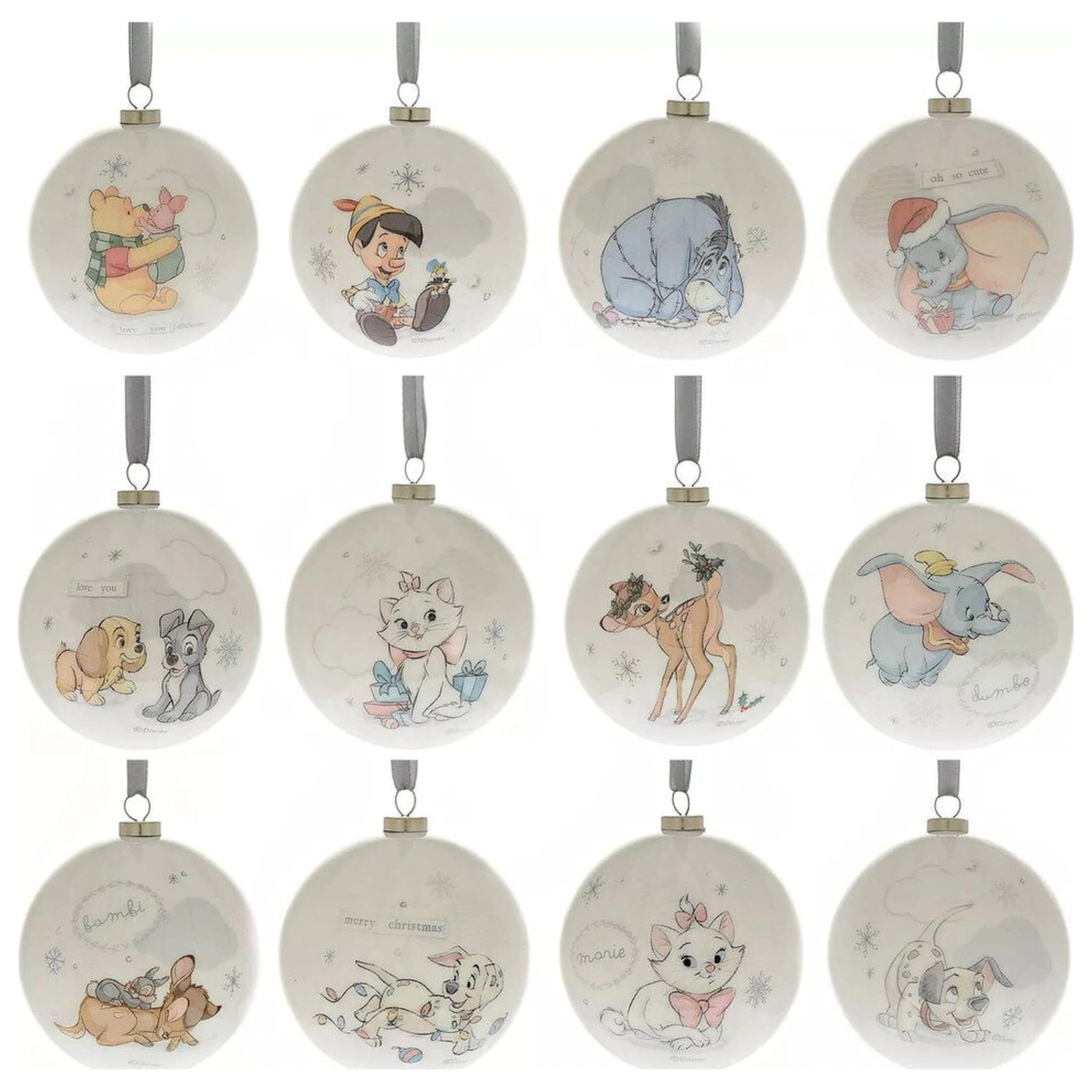 Disney Characters Set of 12 Christmas baubles product photo