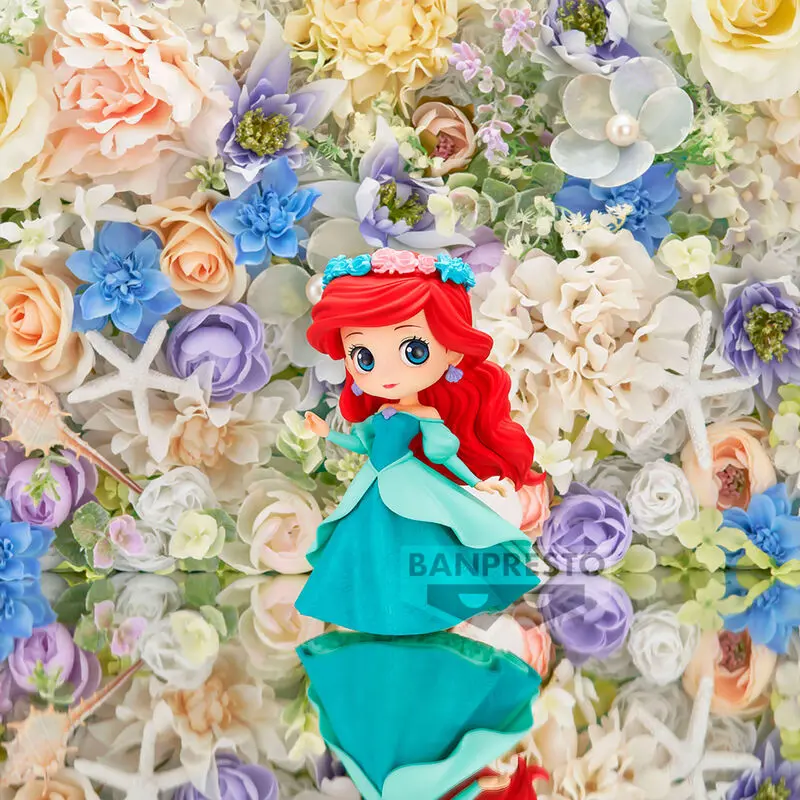Disney Characters Flower Style Ariel Q Posket A figure 14cm product photo