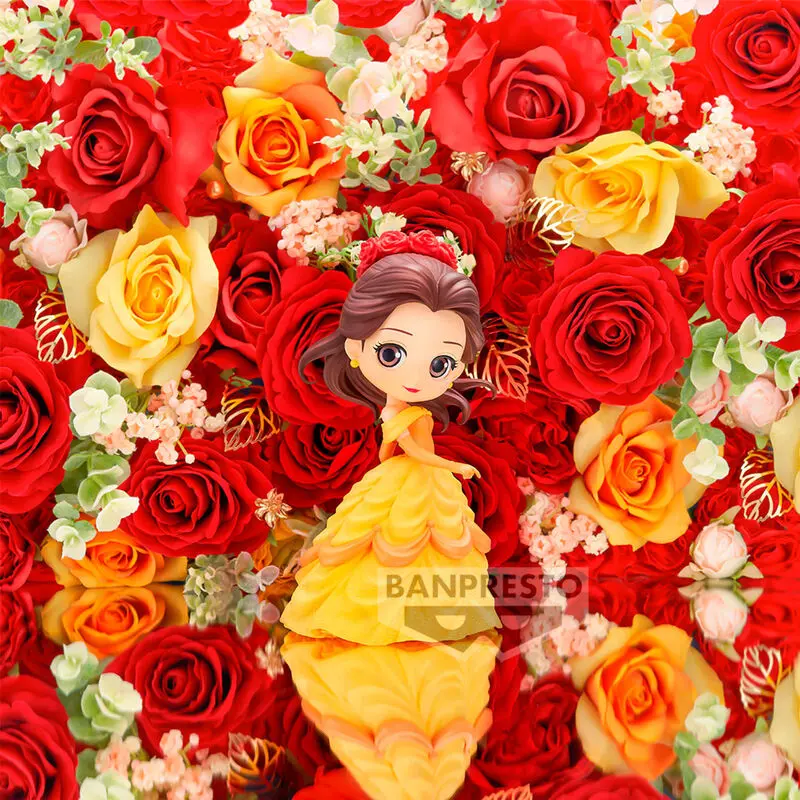Disney Characters Flower Style Belle Q Posket A figure 14cm product photo