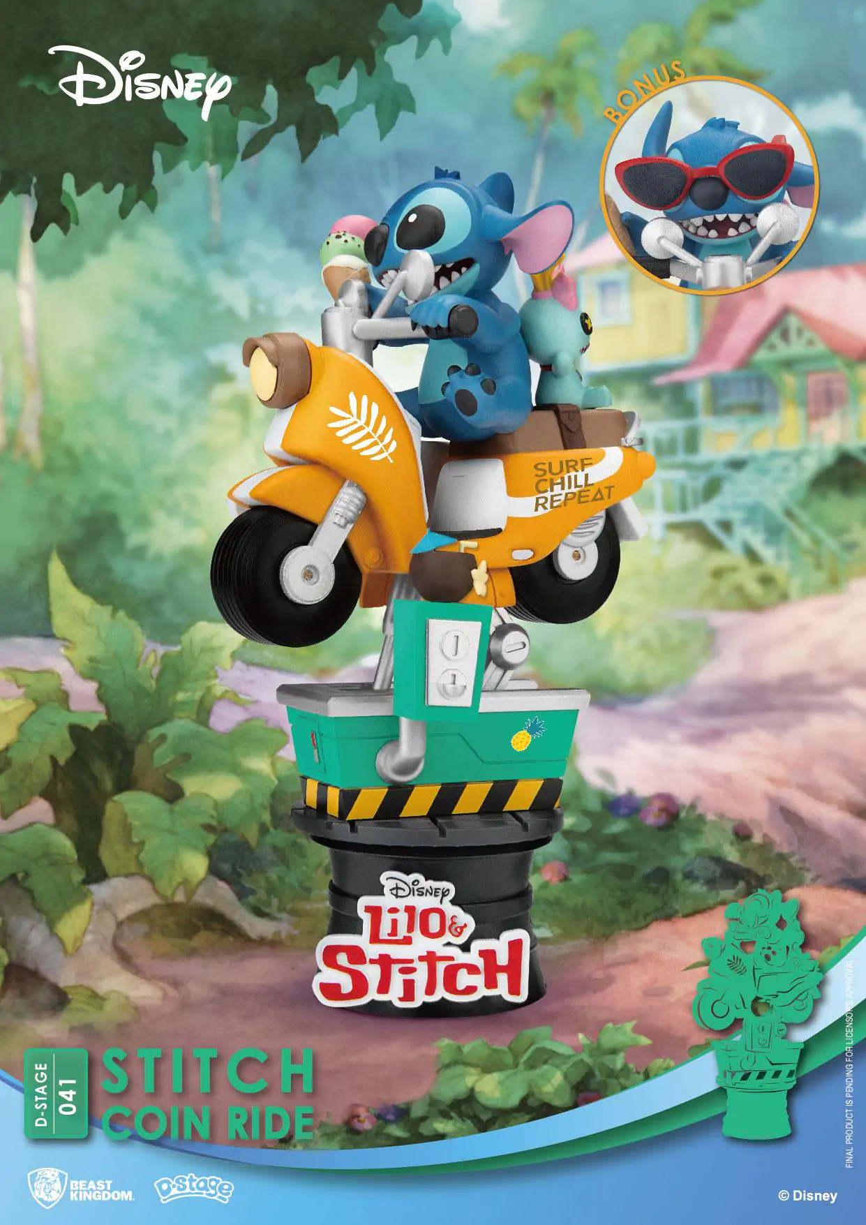 Disney D-Stage PVC Diorama Stitch Coin Ride 16 cm product photo