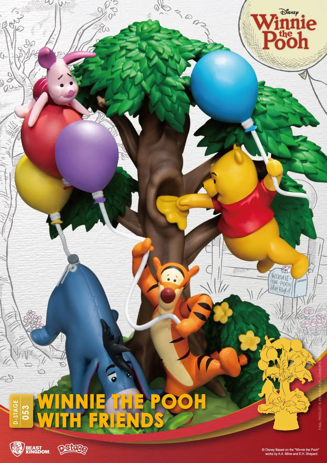 Disney D-Stage PVC Diorama Winnie The Pooh With Friends 16 cm termékfotó