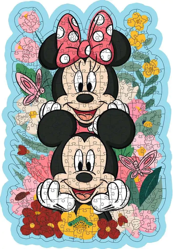 Disney WOODEN Jigsaw Puzzle Mickey &amp; Minnie (300 pieces) product photo