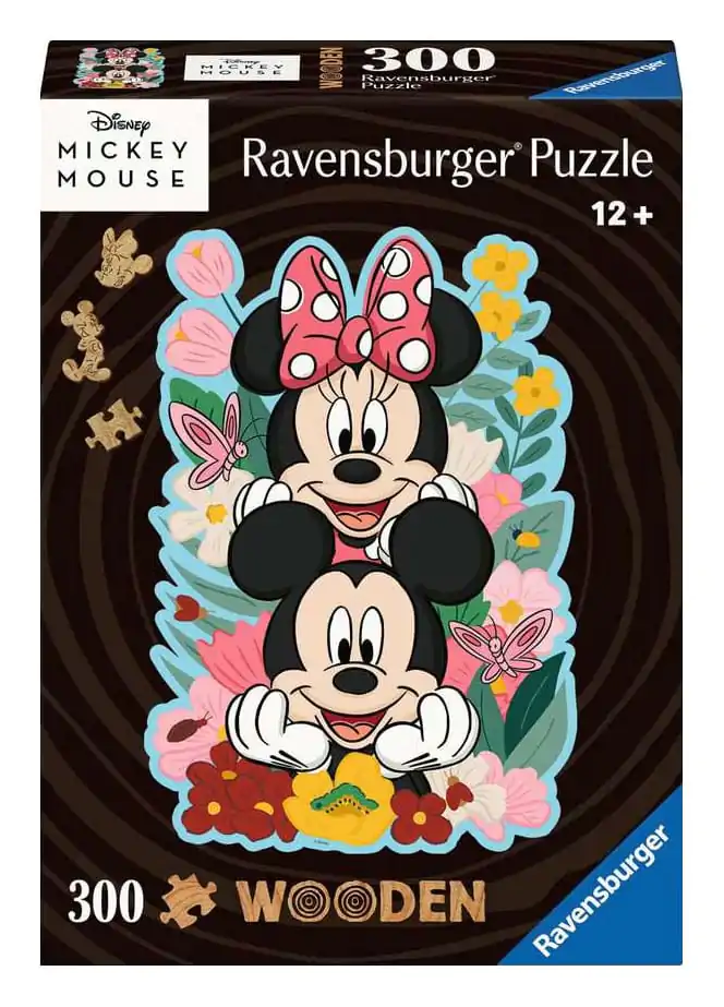 Disney WOODEN Jigsaw Puzzle Mickey &amp; Minnie (300 pieces) product photo