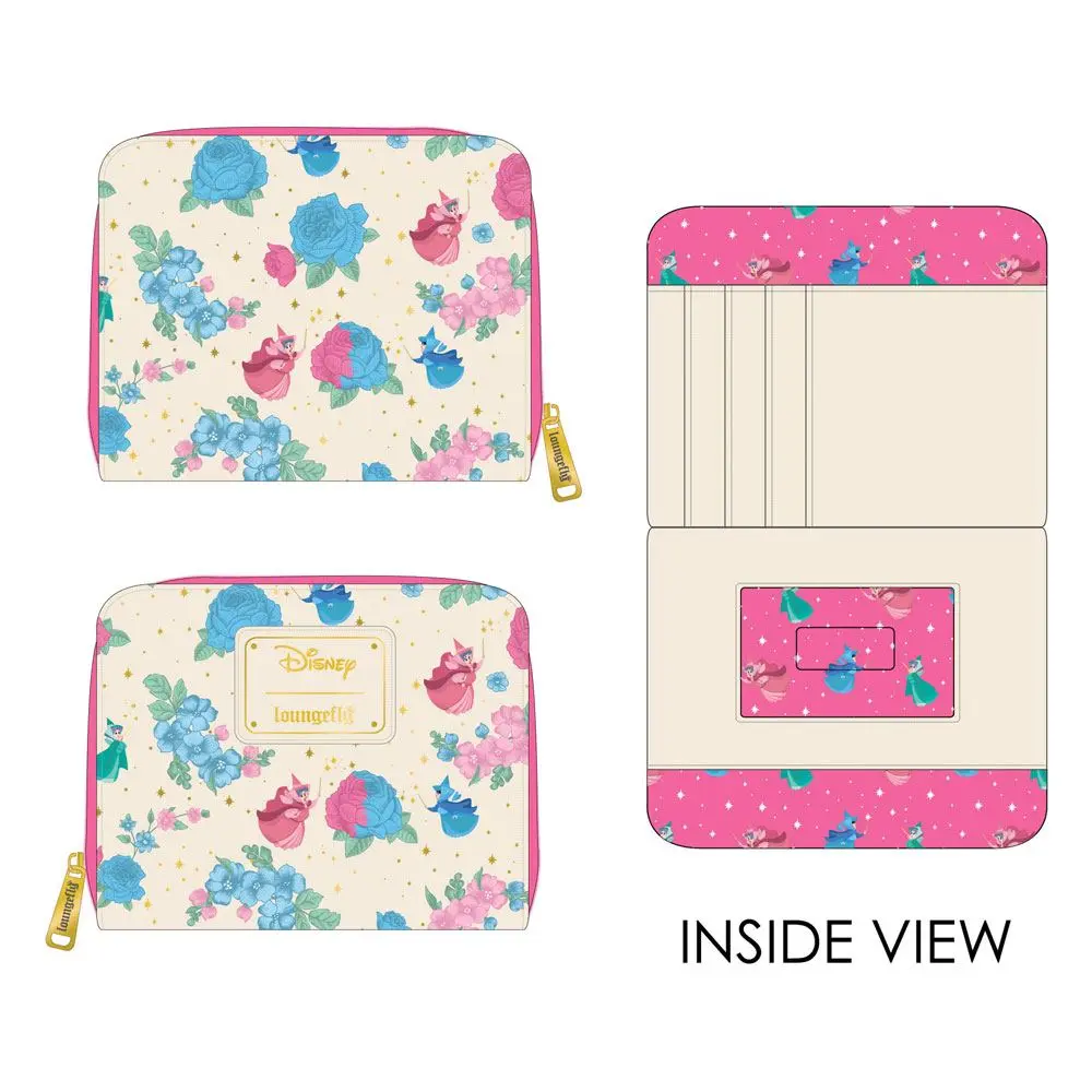 Disney by Loungefly Flap Purse Sleeping Beauty Floral Fairy Godmother AOP product photo