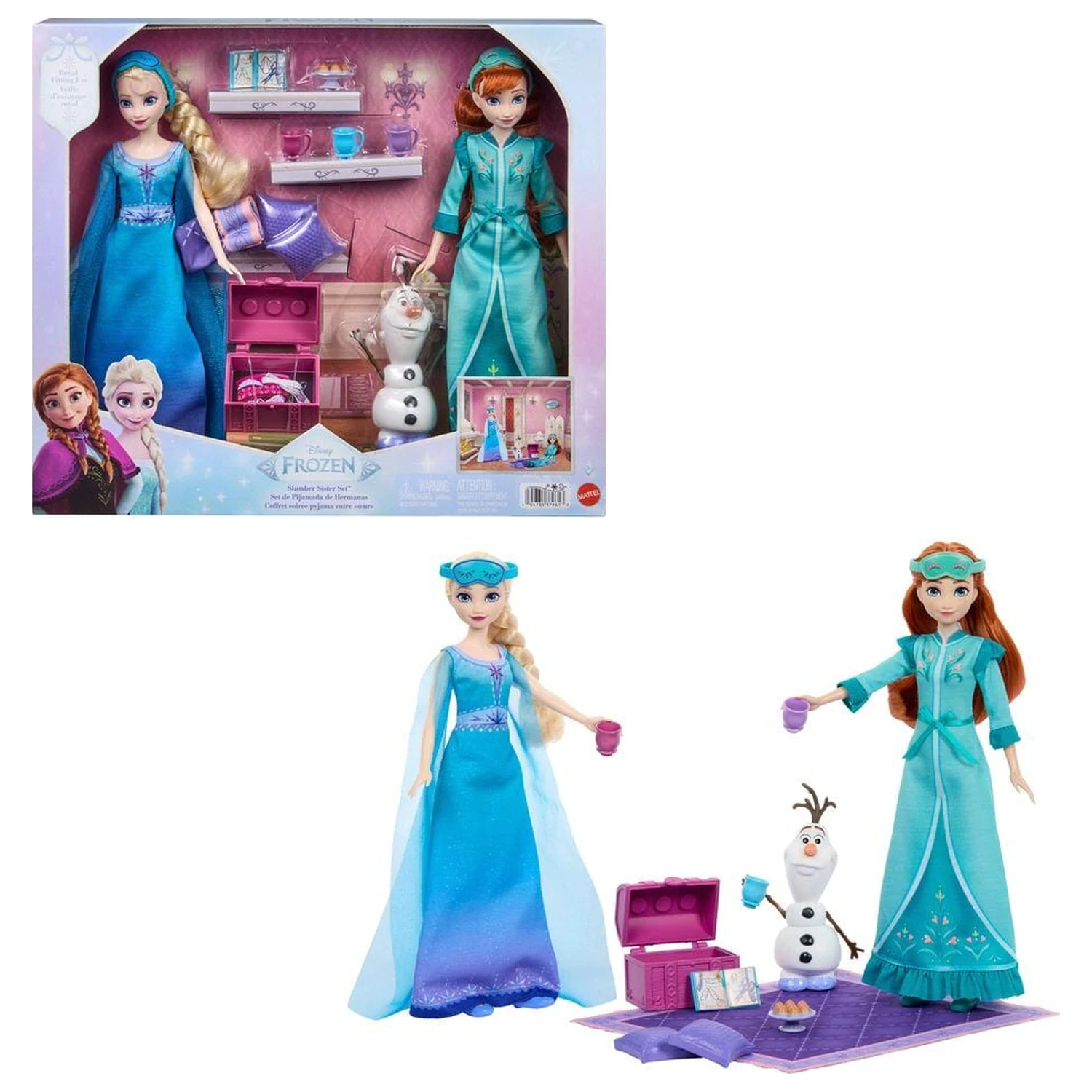 Disney Frozen Pyjama Party Elsa and Anna playset product photo
