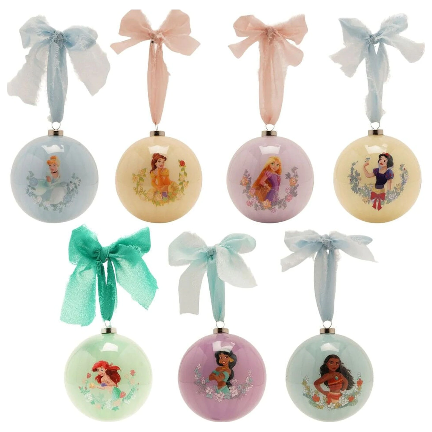 Disney Princess Set of 7 Christmas baubles product photo