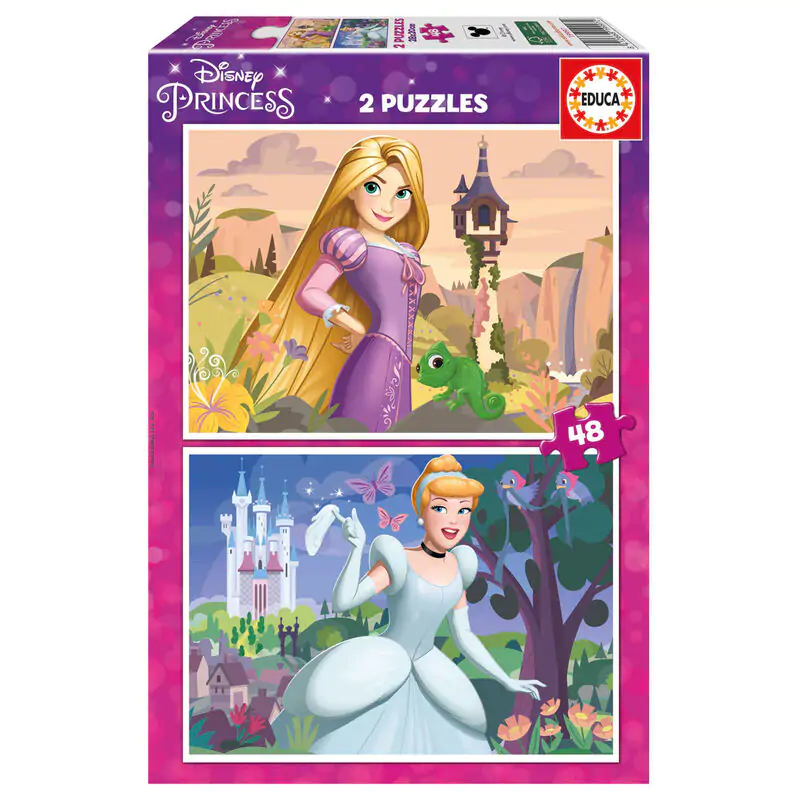 Disney Princess Rapunzel + Cinderella puzzle 2x48pcs product photo
