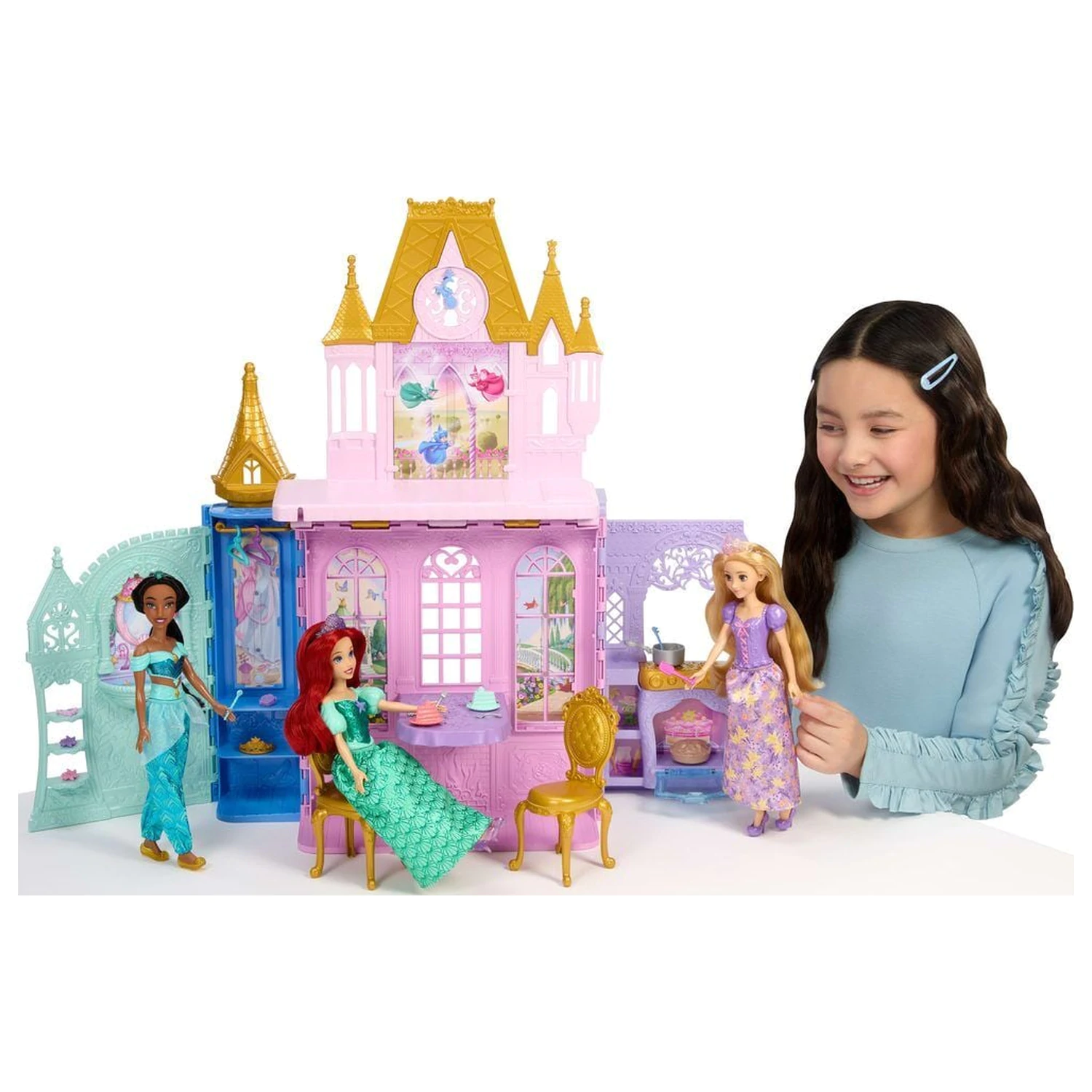 Disney Princess Rapunzel Doll and Close & Carry Castle playset product photo