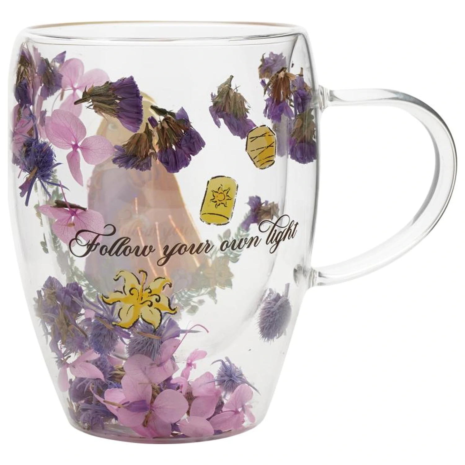 Disney Princess Rapunzel Glass with Dried Flowers 300 ml product photo