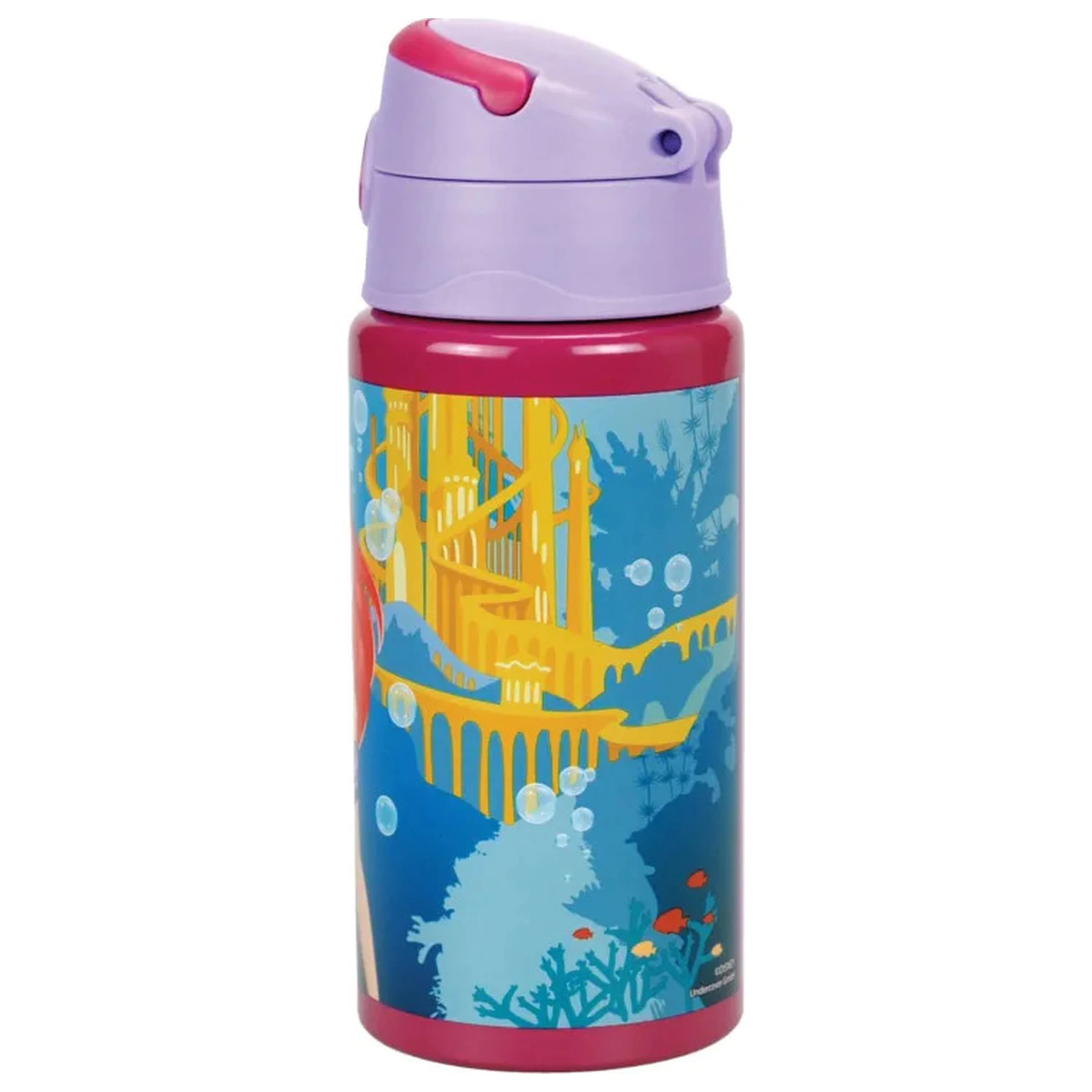 Disney Princess Ariel Fairytale Aluminum Water Bottle with Straw and Hook 500 ml product photo