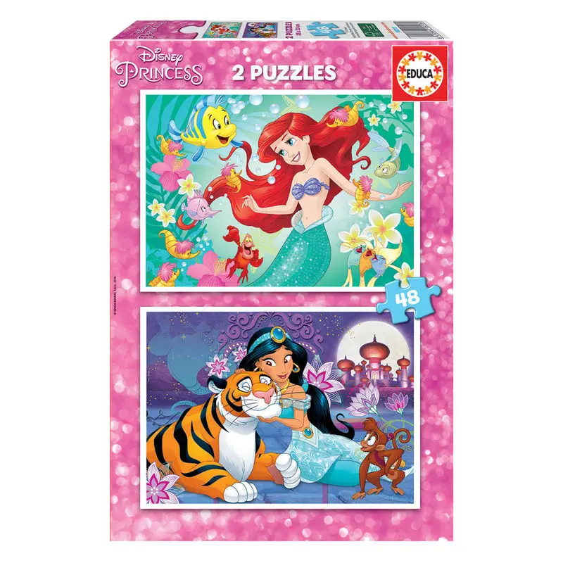 Disney Princess Ariel + Jasmine puzzle 2x48pcs product photo