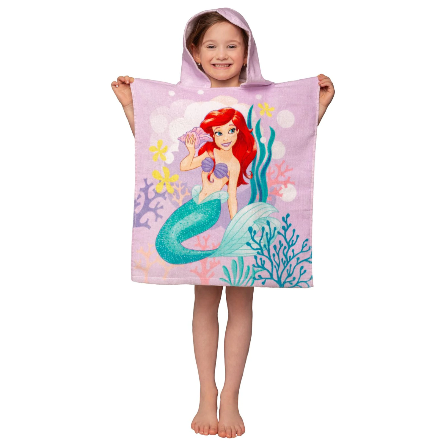 Disney Princess Ariel Pink Towel Poncho product photo