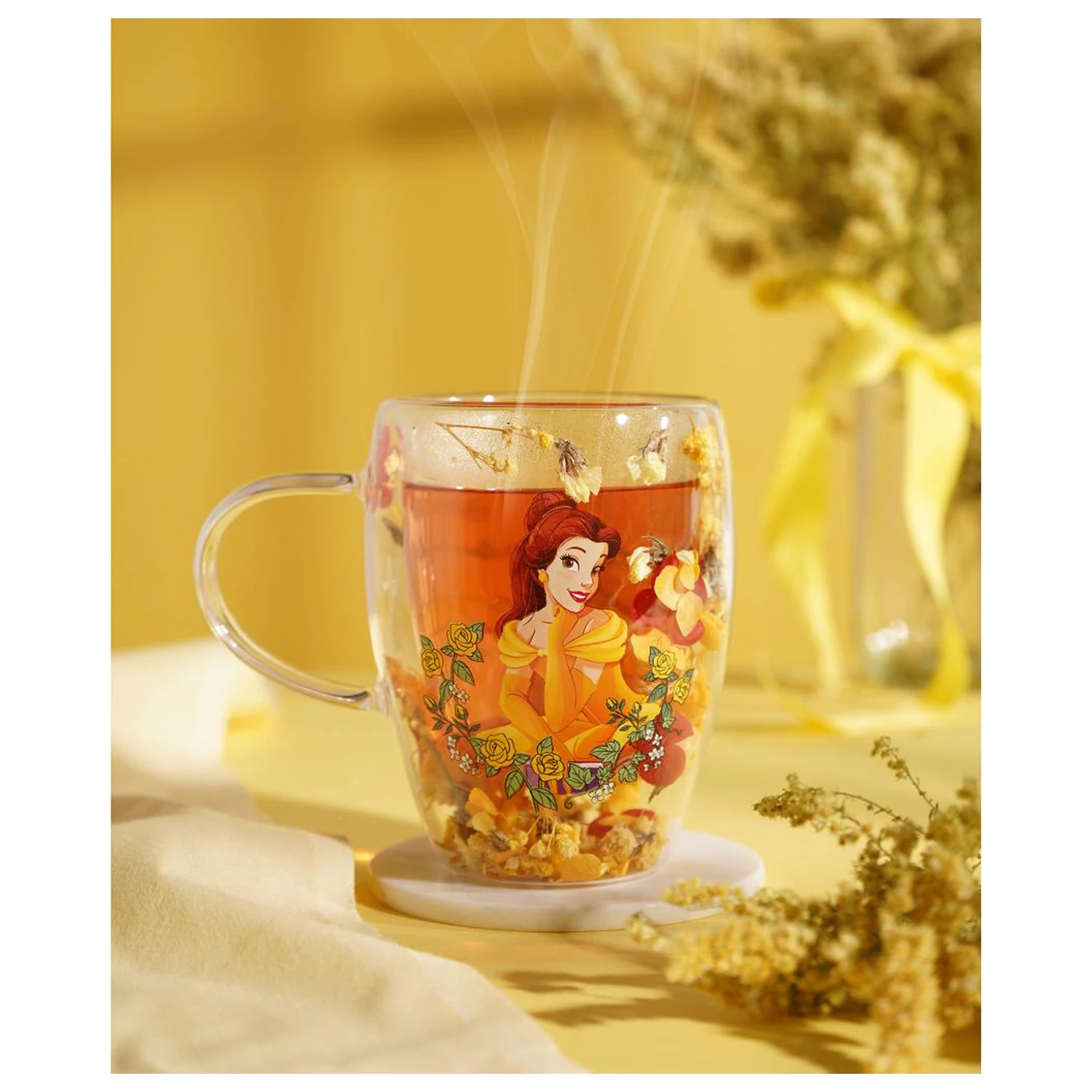 Disney Princess Belle Glass with Dried Flowers 300 ml product photo