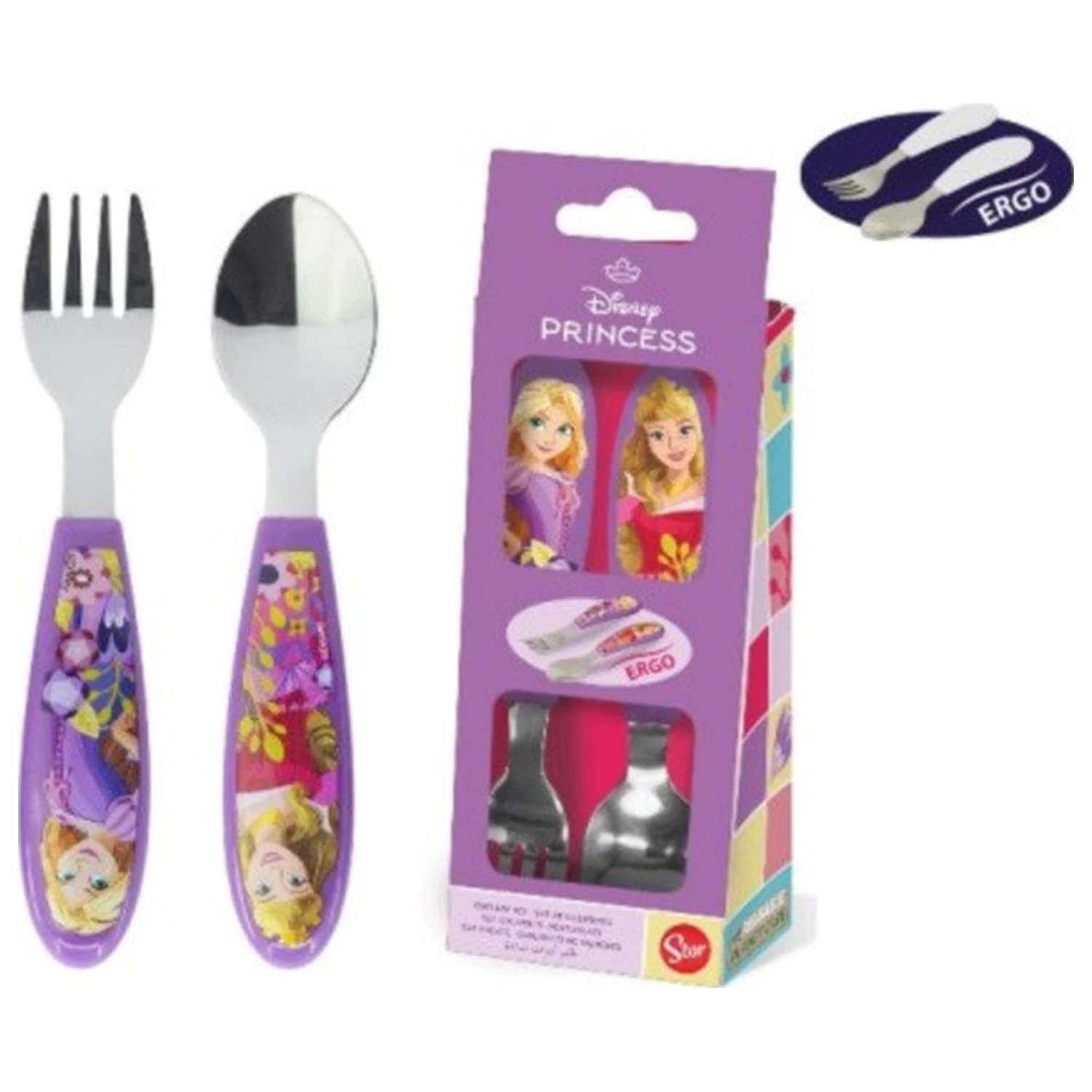 Disney Princess Courageous Heart Metal Ergo Cutlery Set - 2-piece product photo