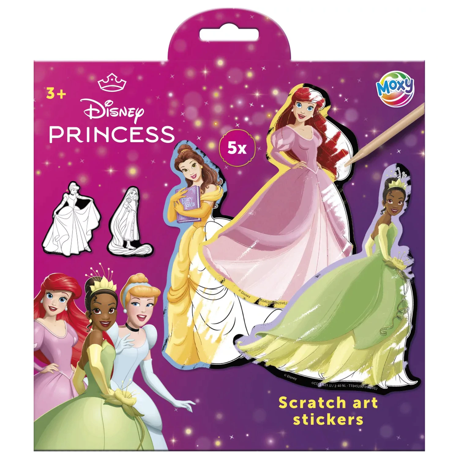 Disney Princess Fairytale scratch art stickers 5 pcs product photo