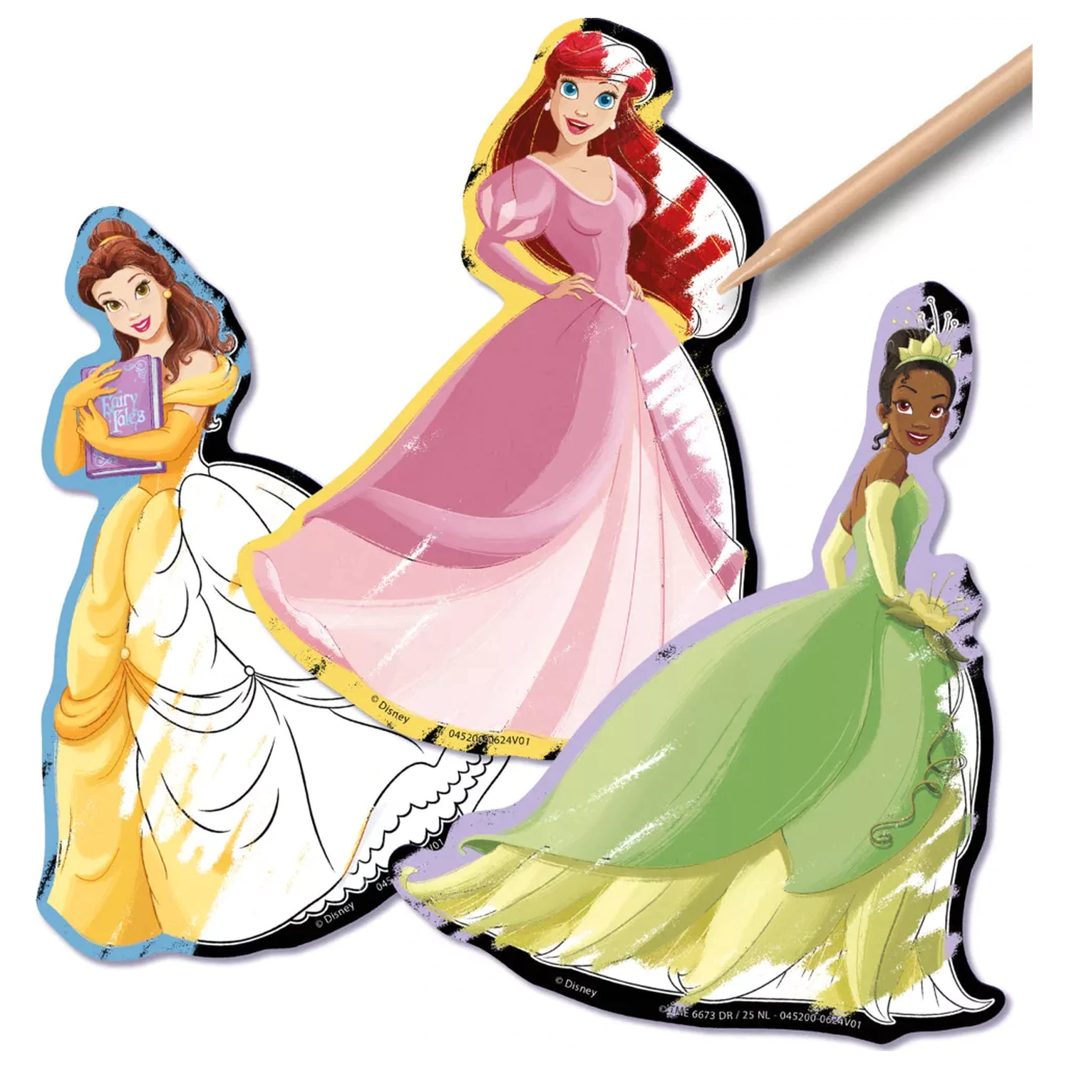 Disney Princess Fairytale scratch art stickers 5 pcs product photo