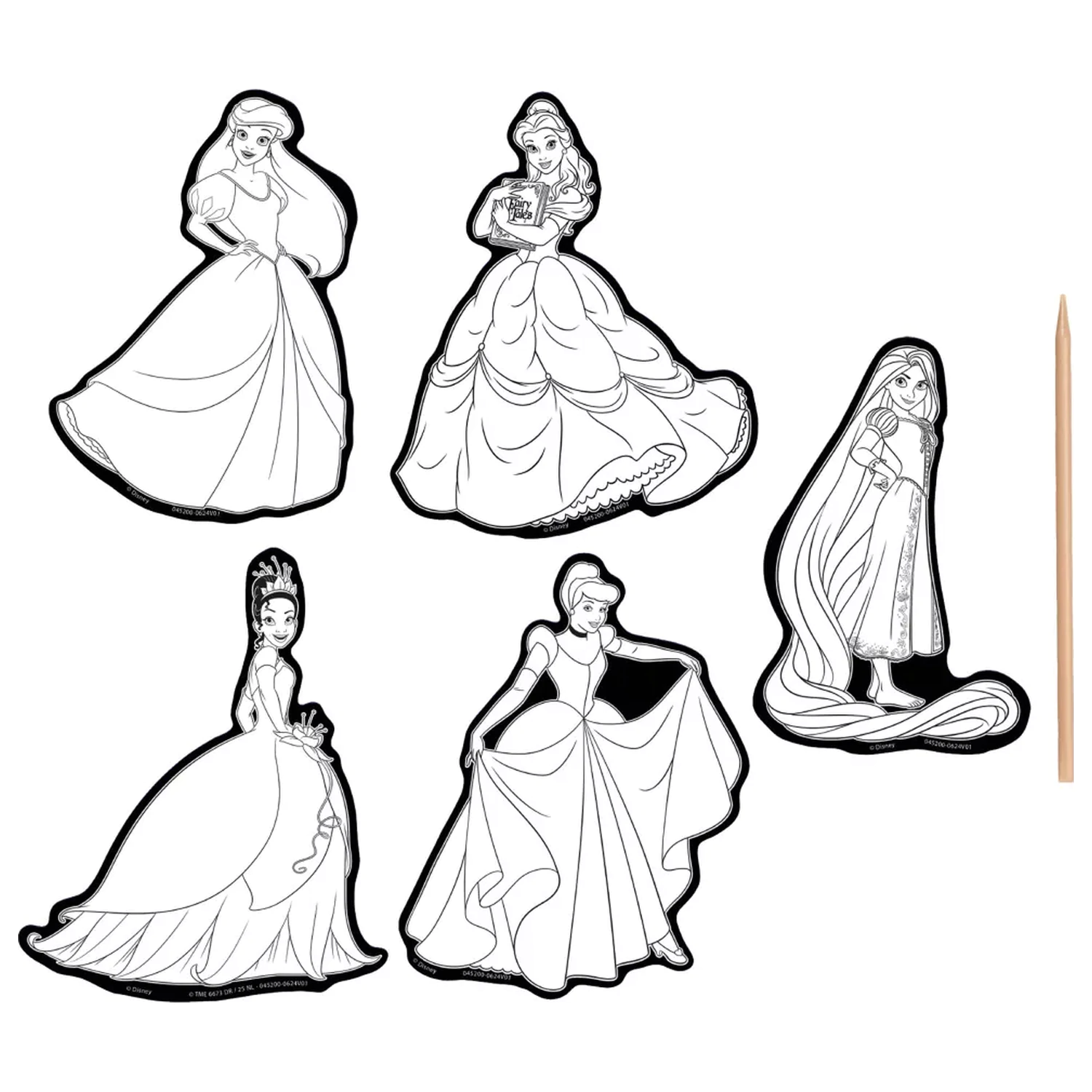 Disney Princess Fairytale scratch art stickers 5 pcs product photo