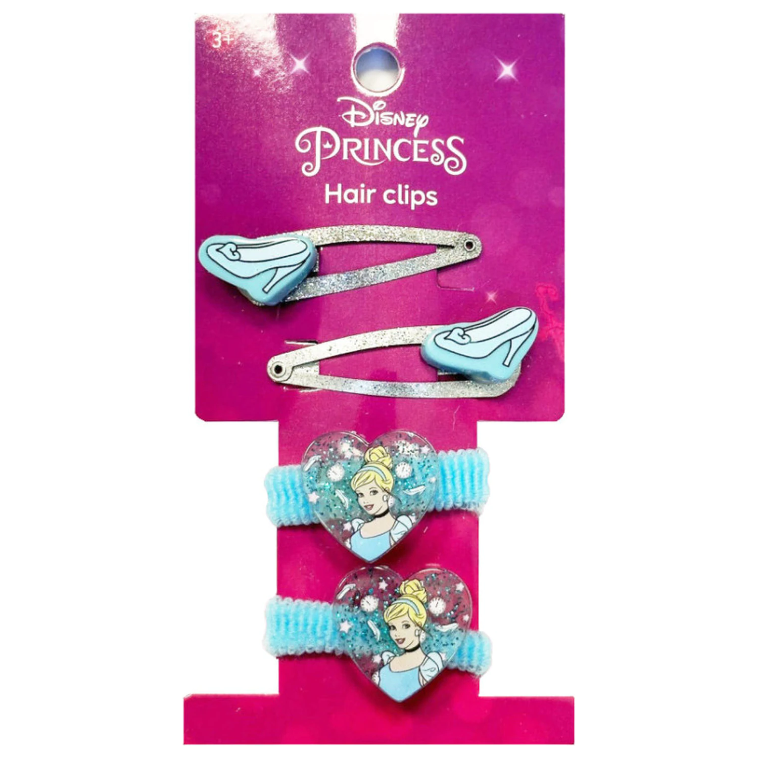 Disney Princesses, Cinderella Glam Hair Clip and Elastic Set of 6 product photo