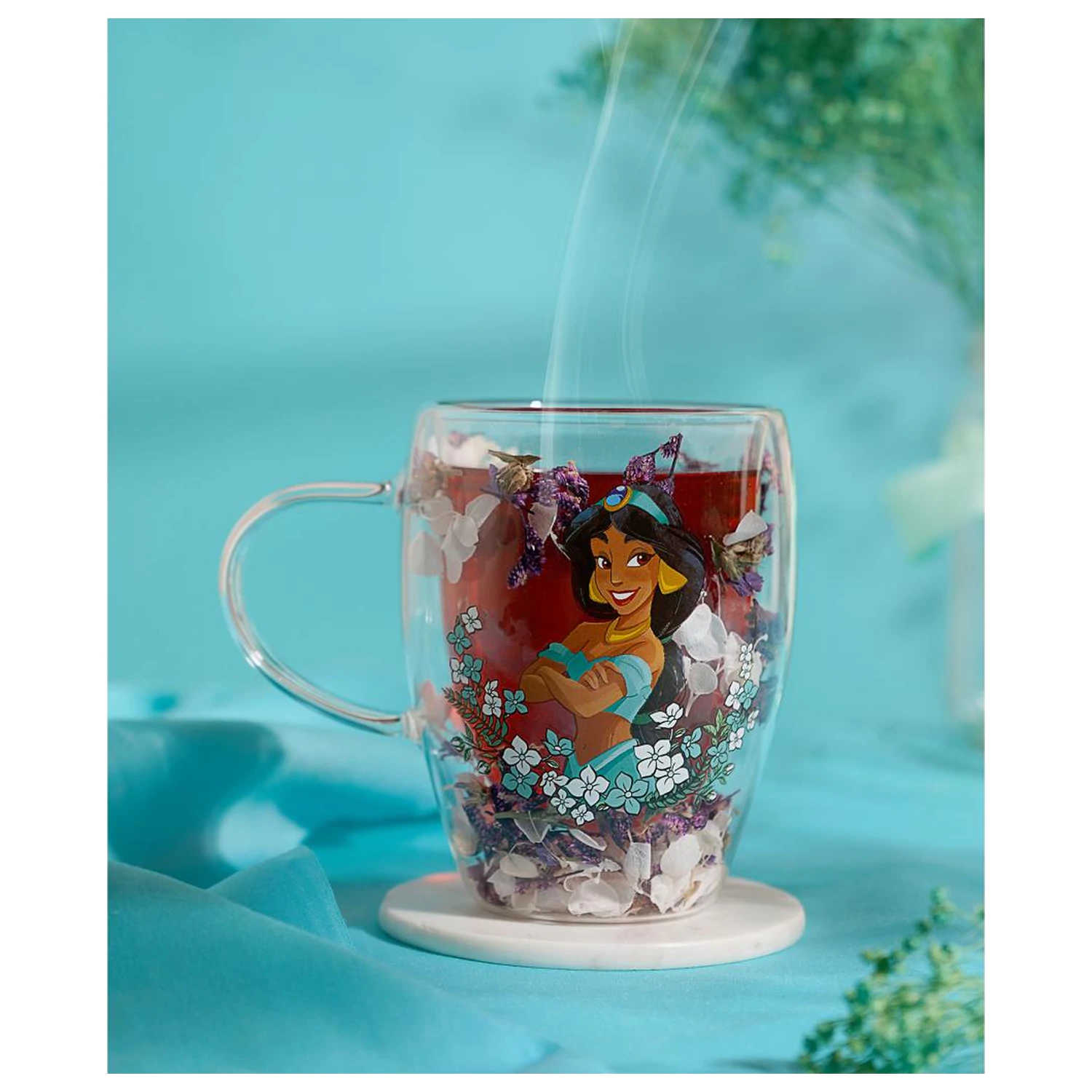 Disney Princess Jasmine Glass with Dried Flowers 300 ml product photo