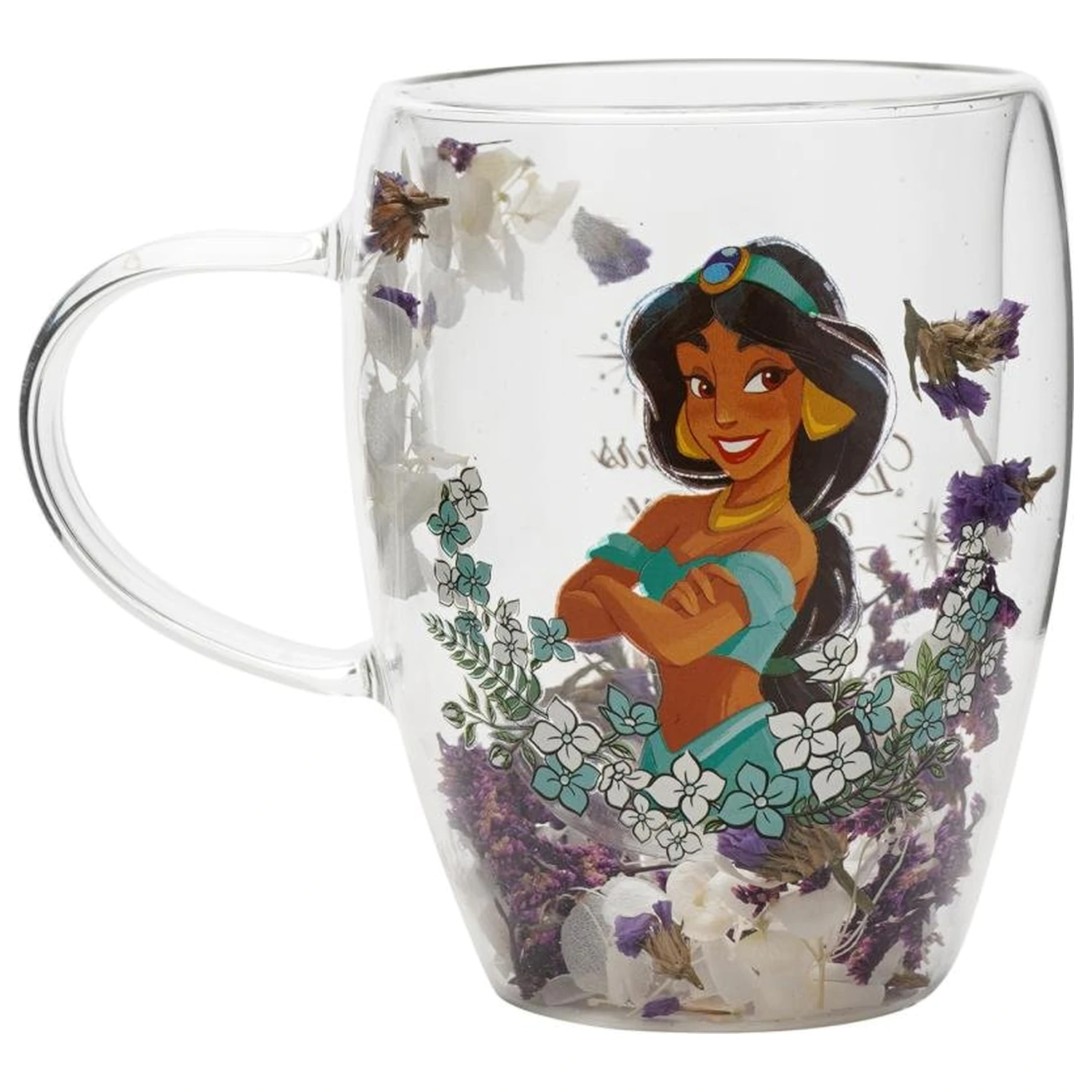 Disney Princess Jasmine Glass with Dried Flowers 300 ml product photo