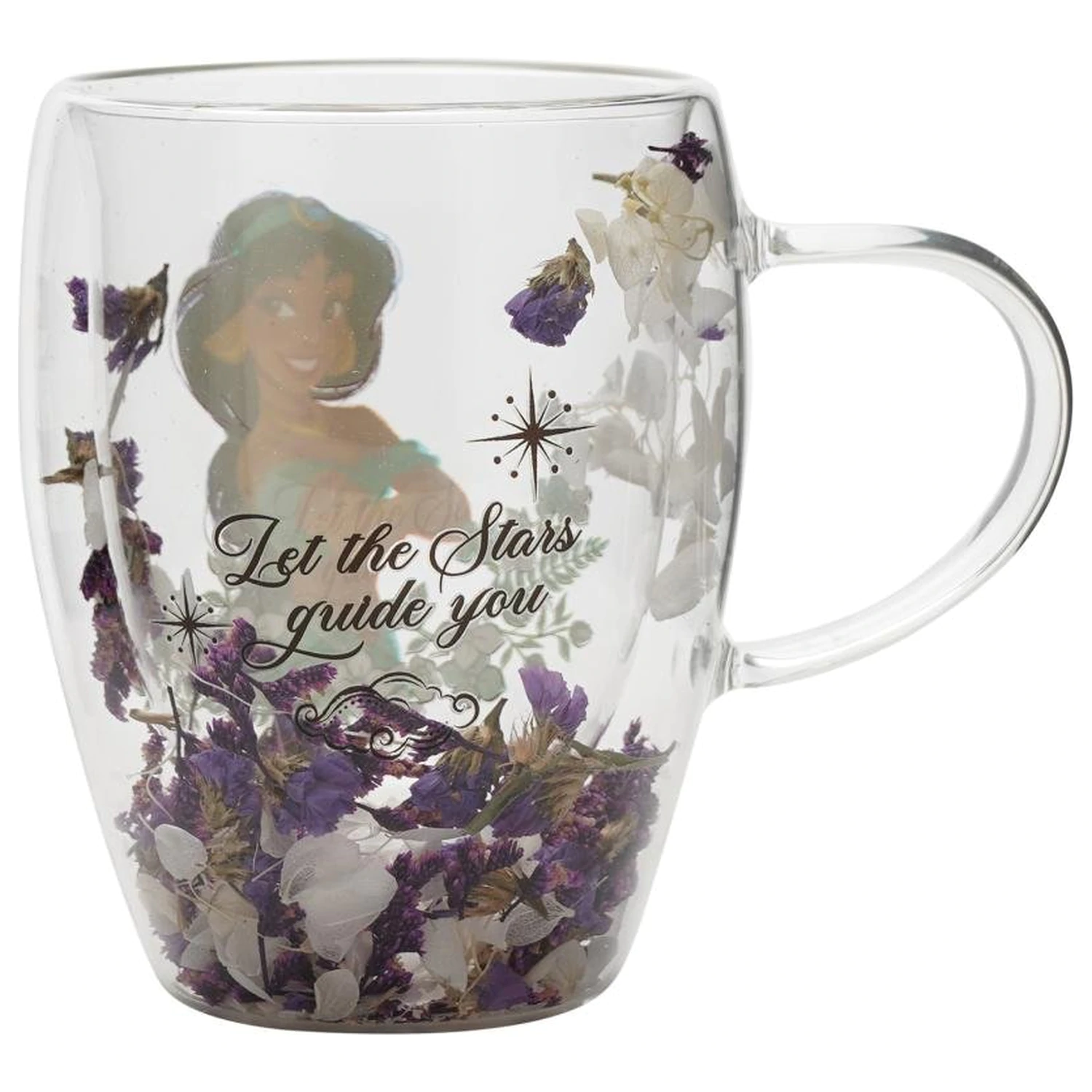 Disney Princess Jasmine Glass with Dried Flowers 300 ml product photo