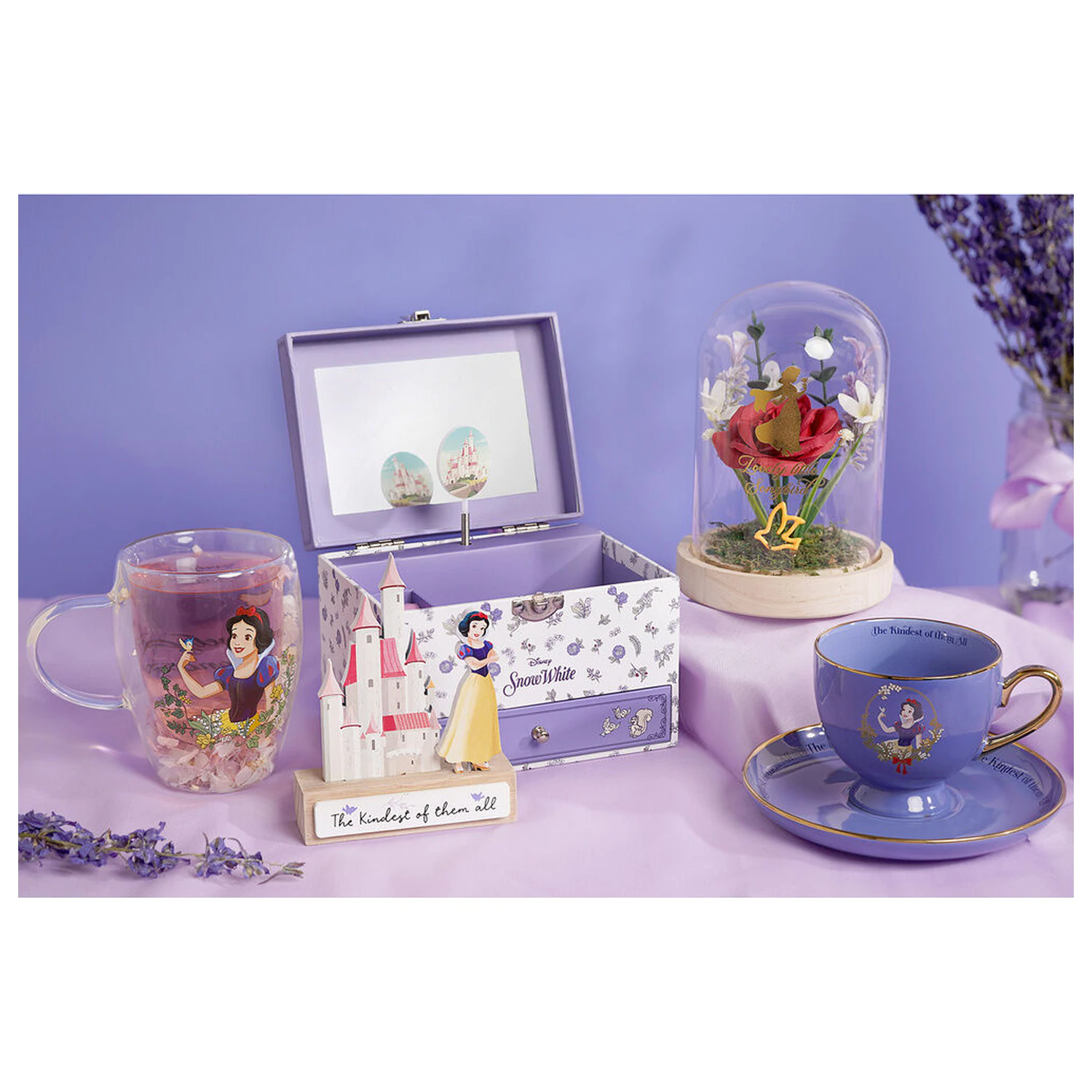 DISNEY PRINCESS Snow White Glass with Dried Flowers 300ml product photo