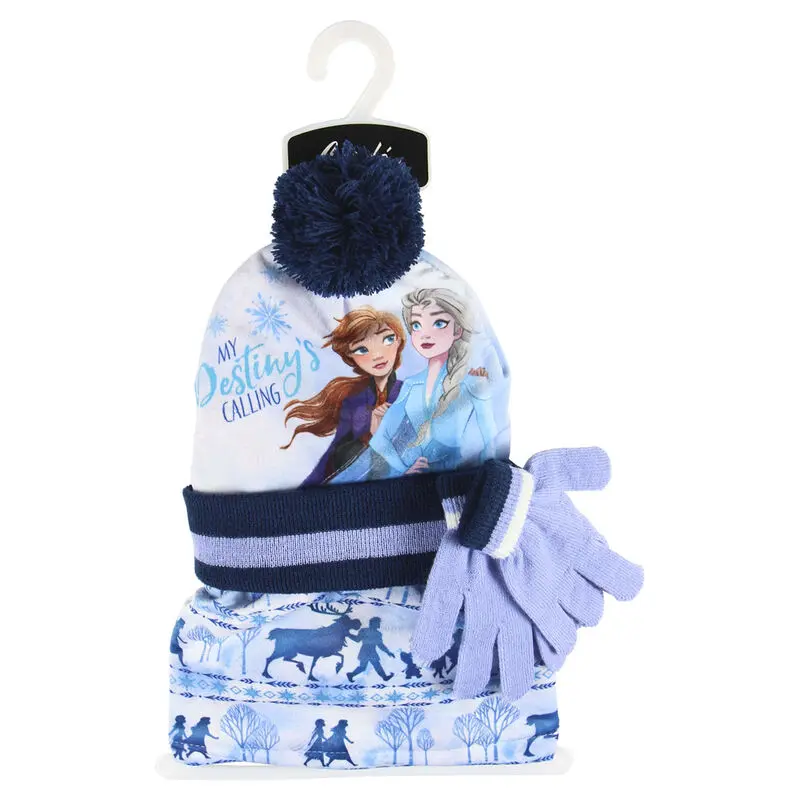 Disney Frozen 2 Kids winter set snood hat gloves product photo