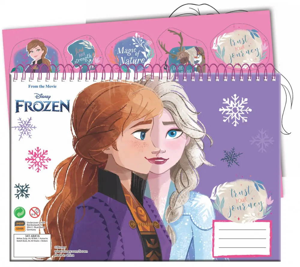 Disney Frozen A4 Spiral Sketchbook 40 Sheets with Stickers product photo