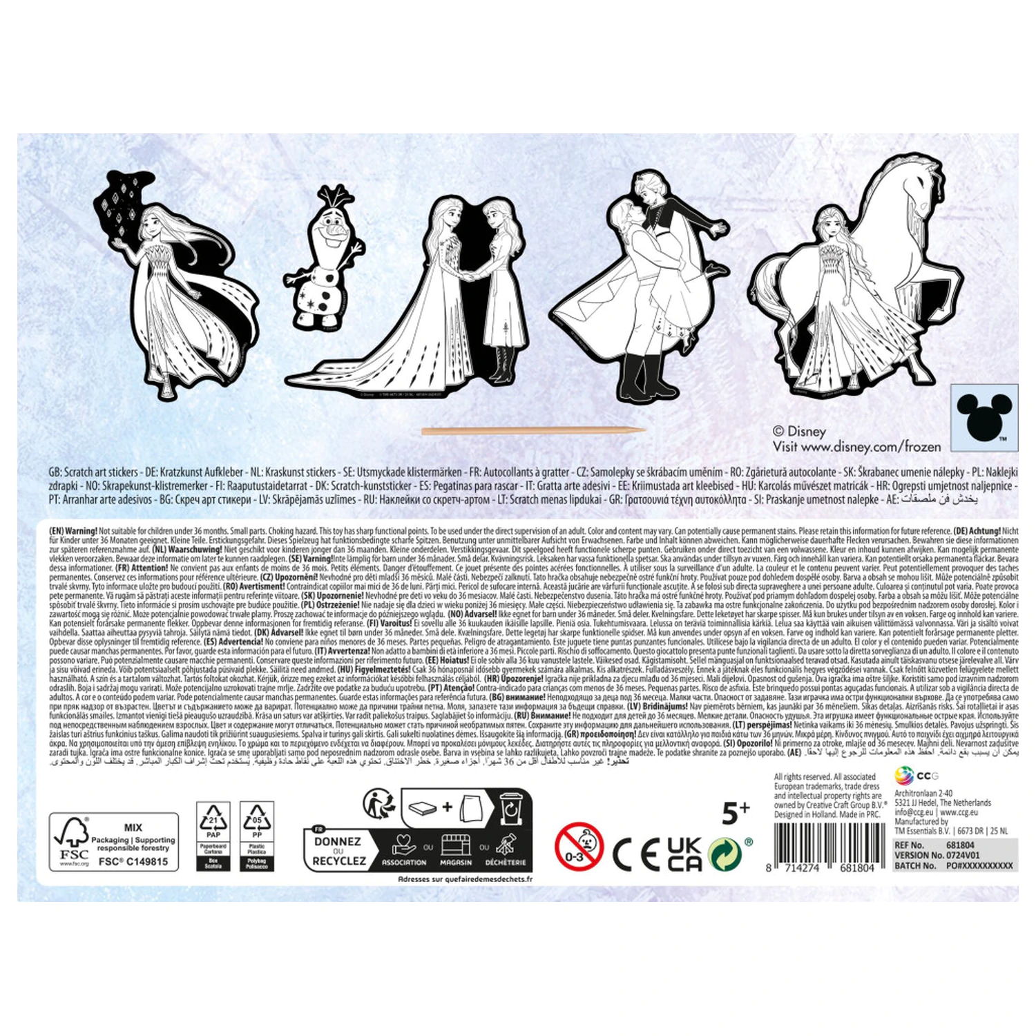 Disney Frozen Destiny Scratch Art Sticker Set product photo