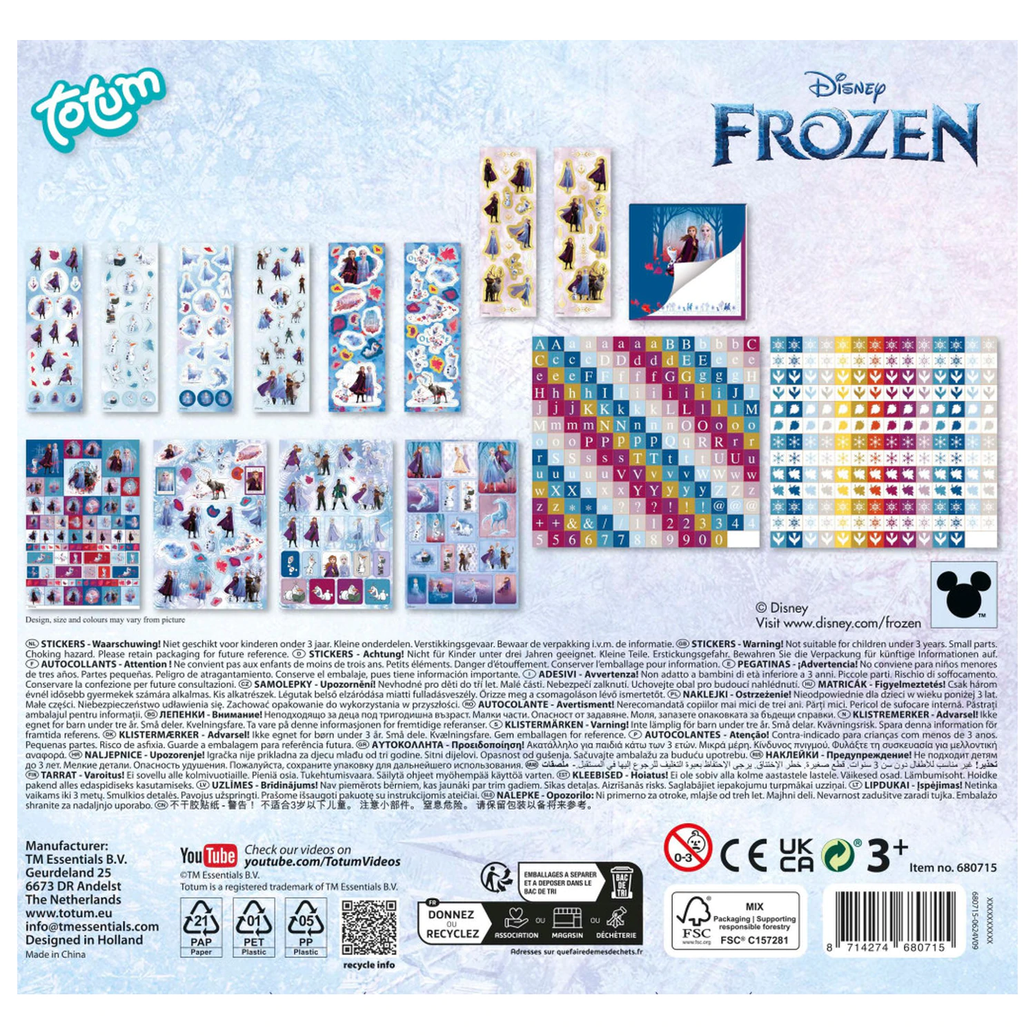 Disney Frozen Destiny Sticker Set 500 Pieces product photo