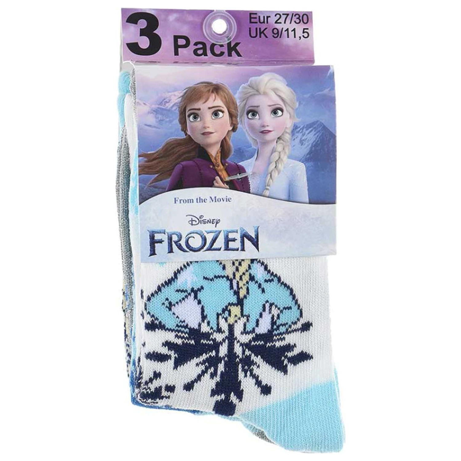Disney Frozen Ice Kingdom Kids' Socks 27/30 product photo
